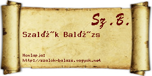 Szalók Balázs névjegykártya